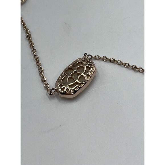 Kendra Scott Gold Plated Elisa White Iridescent Drusy Pendant Necklace - Picture 6 of 12